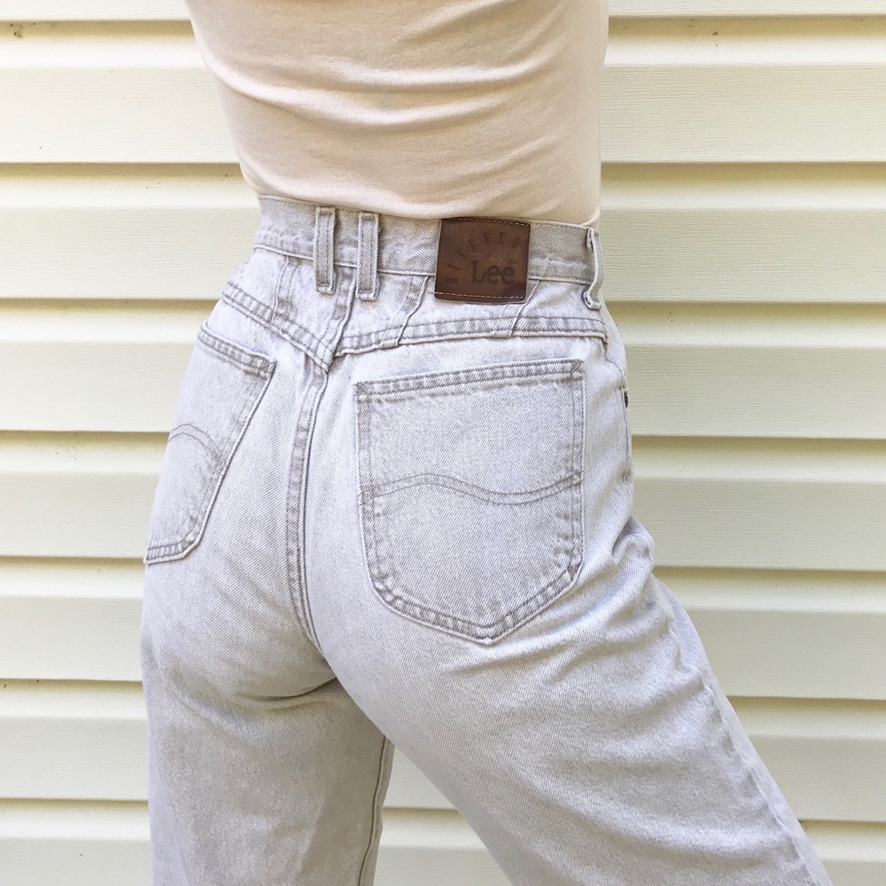 Vintage Lee Riveted cream high waisted relaxed fit